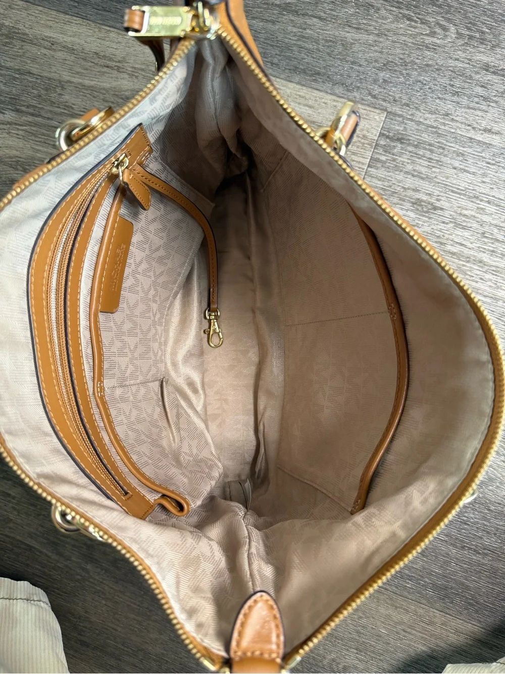 Michael Kors Cognac Pebbled Leather Tote